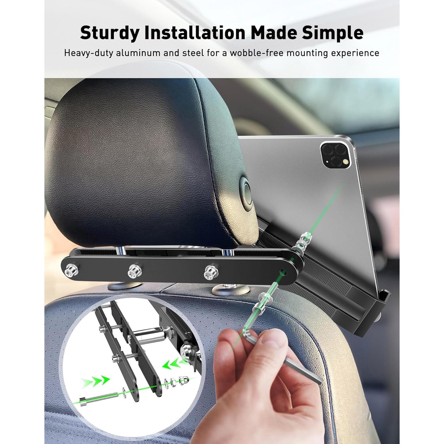 Soporte para Tableta AboveTEK para Reposacabezas de Coche 360°