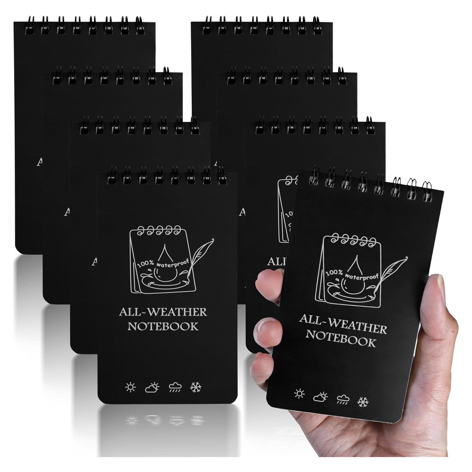 8 Cuadernos Impermeables CXRYLZ 7.6x12.7 cm para Exterior