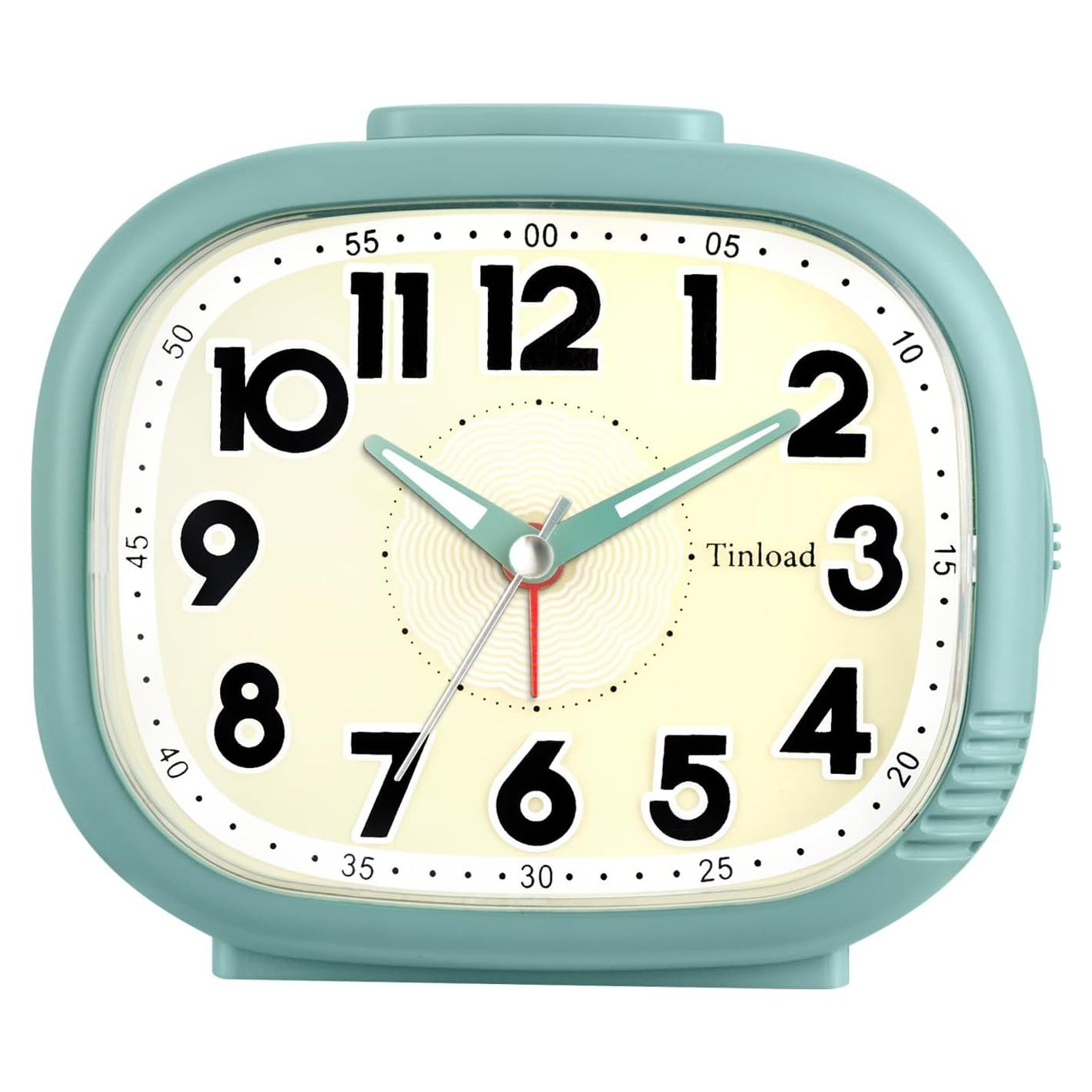 Reloj Despertador Ruidoso Tinload Verde Snooze y Luz