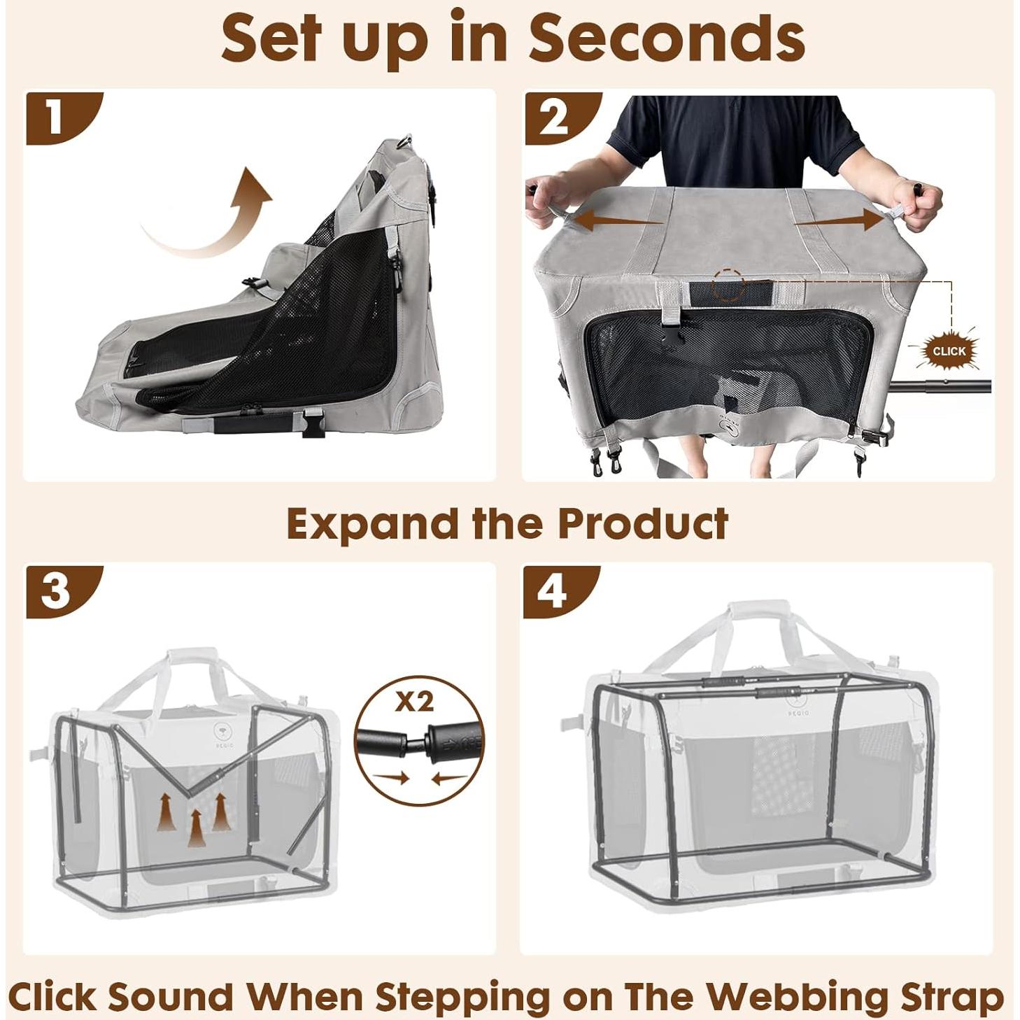 Transportín Suave Extra Grande PEGIC para 2 Gatos 60x40cm