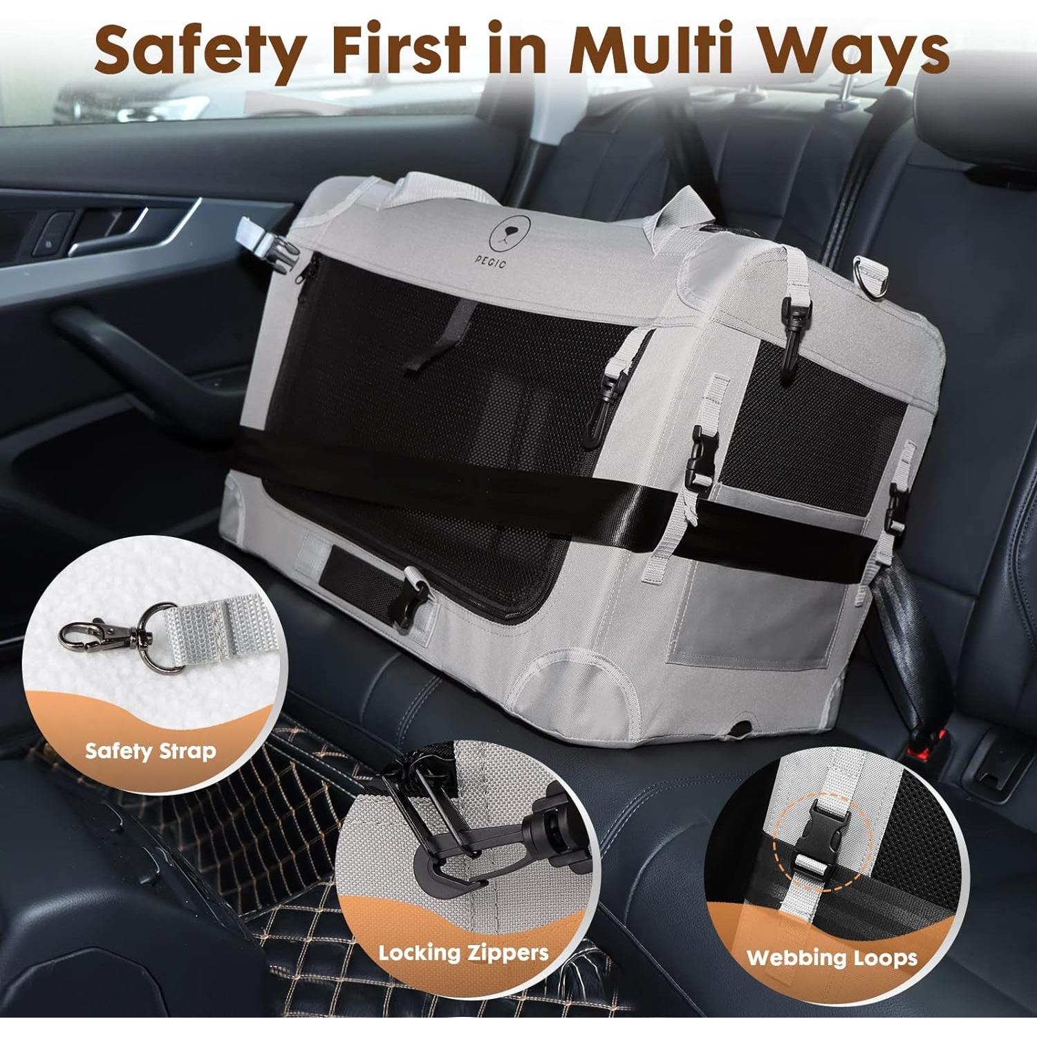 Transportín Suave Extra Grande PEGIC para 2 Gatos 60x40cm