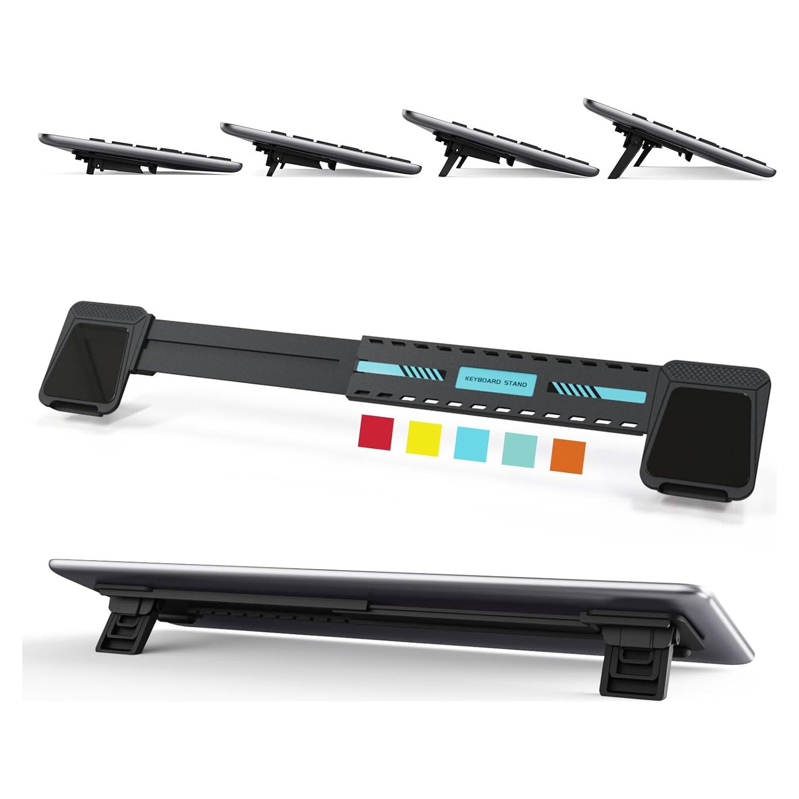 Soporte Elevador de Teclado HONKID Ajustable Ergonómico Azul