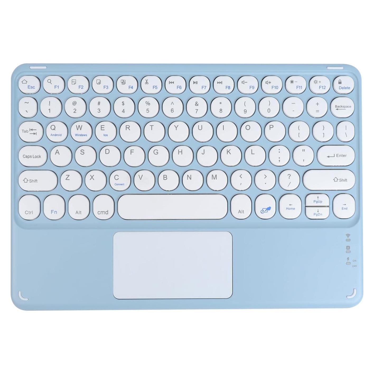 Teclado Bluetooth Dtobhars Ultra Delgado con Trackpad Azul