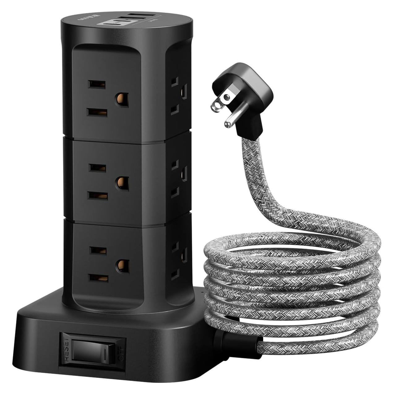 Torre Protector de Sobretensión MIFASOPOWER 12 Salidas 4 USB