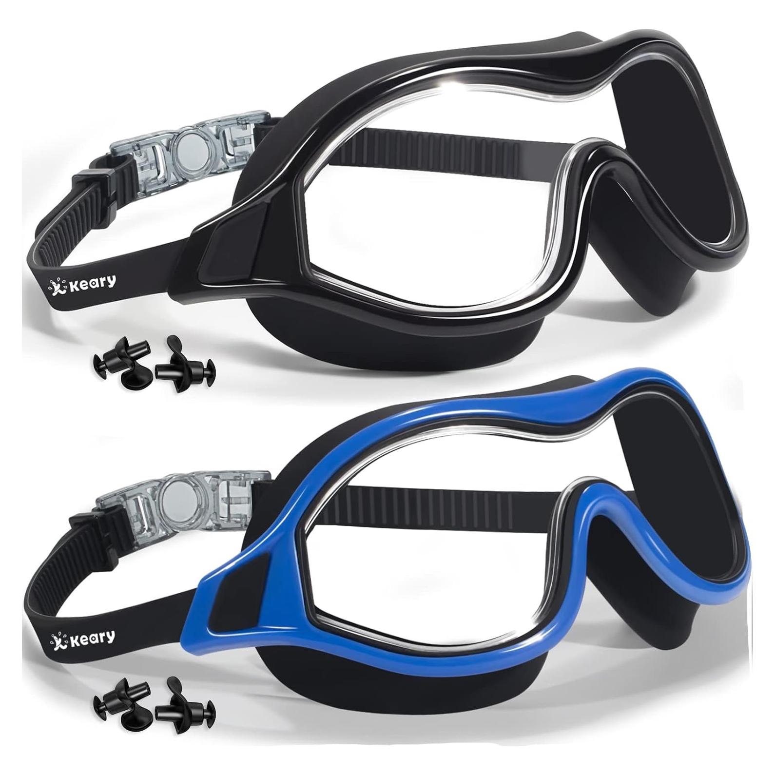 Gafas de Natación Keary 2 Pack Adultos Antivaho UV Sin Fugas