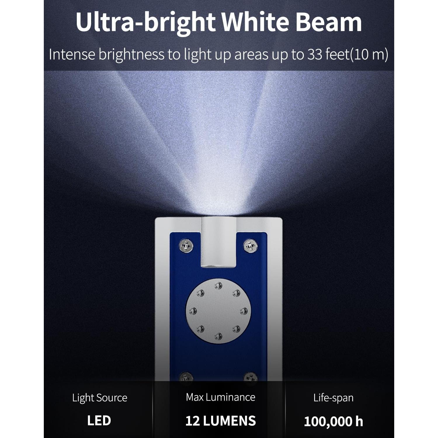 Paquete de 10 Linternas LED de Llave Uniclife Mini 12 Lúmenes