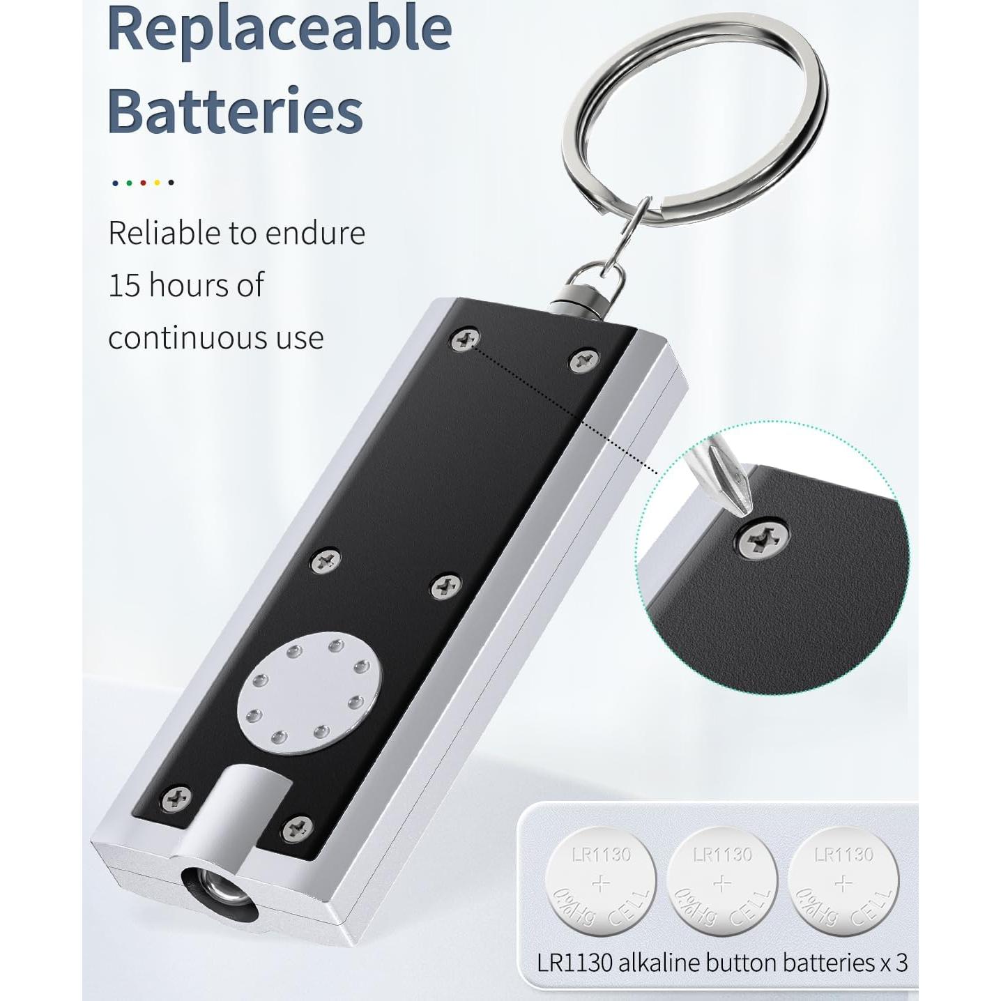 Paquete de 10 Linternas LED de Llave Uniclife Mini 12 Lúmenes