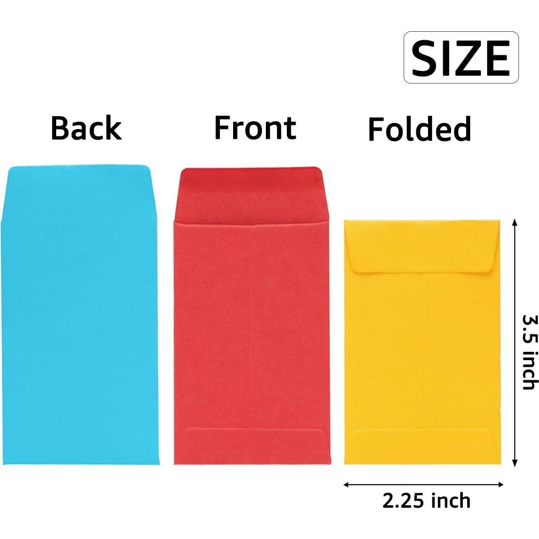 100 Sobres Pequeños Coloridos Autoadhesivos Homtable 5.72x8.89cm