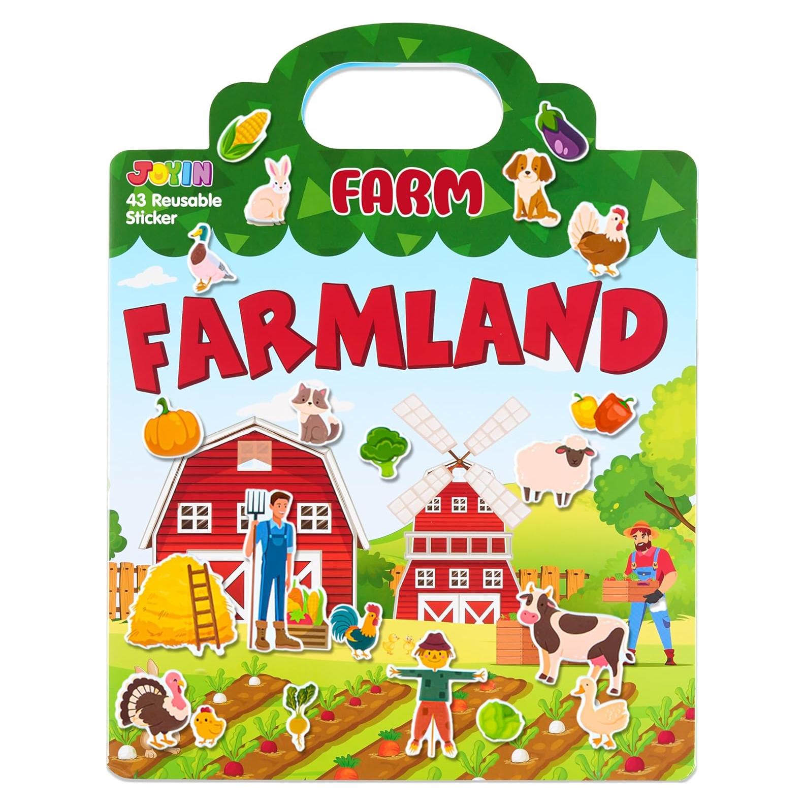 Libro de Pegatinas Reutilizables JOYIN Animales de Granja 43 Piezas