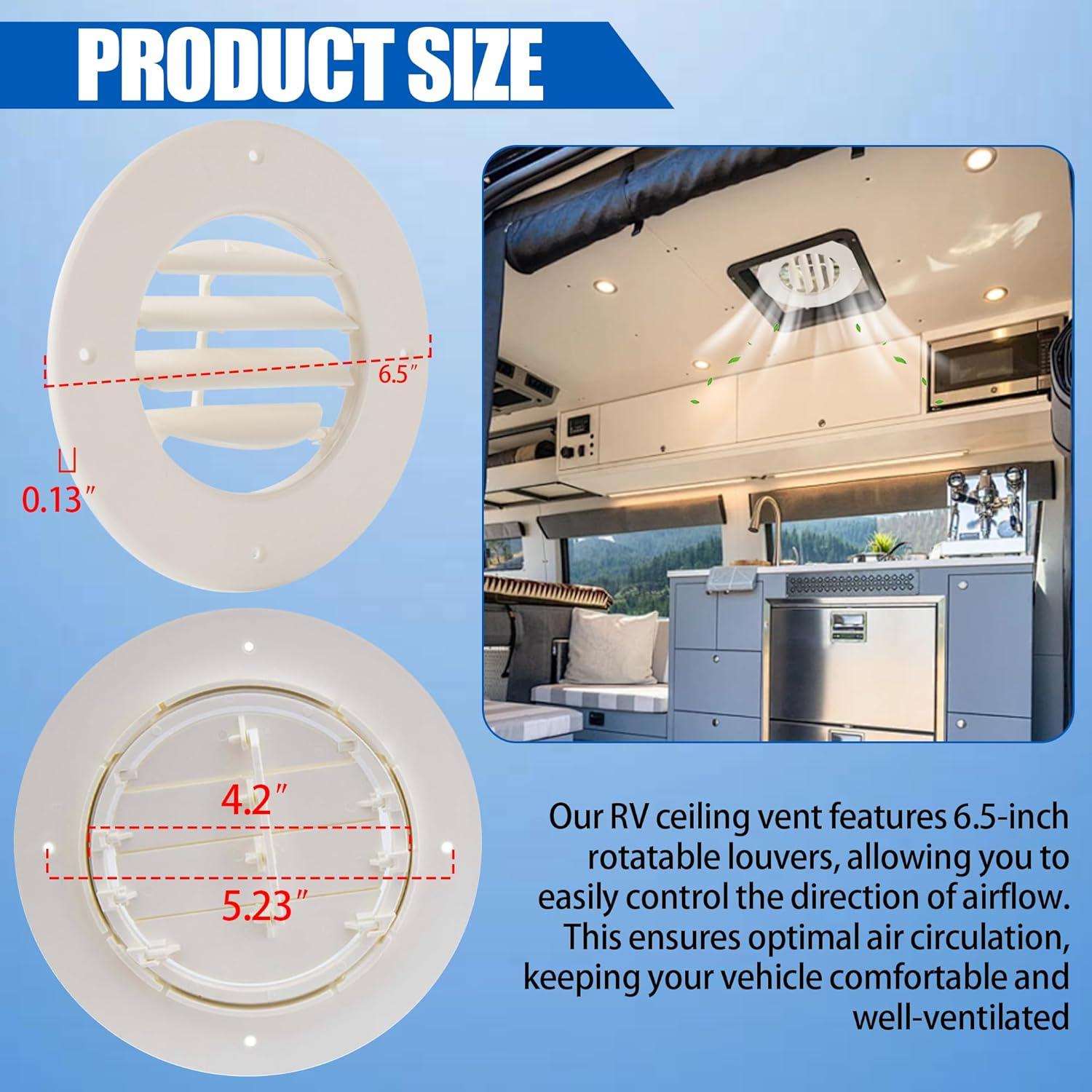 Paquete de 2 Cubiertas de Ventilación de Techo Calvana 16.5 cm