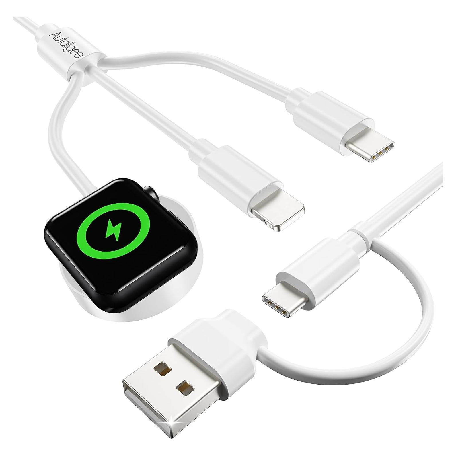 Cable de Carga Múltiple 3 en 1 Autallgee 125 cm para iWatch