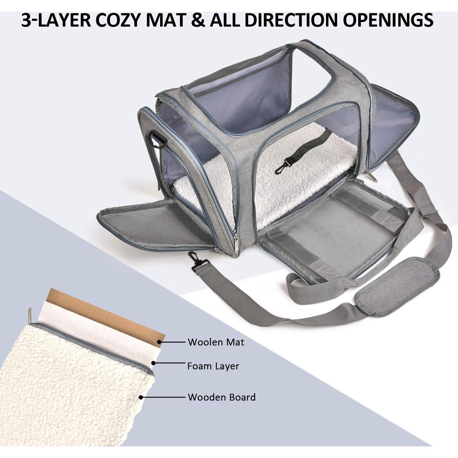 Transportadora de Mascotas Henkelion Gris 43.2x27.9x27.9cm