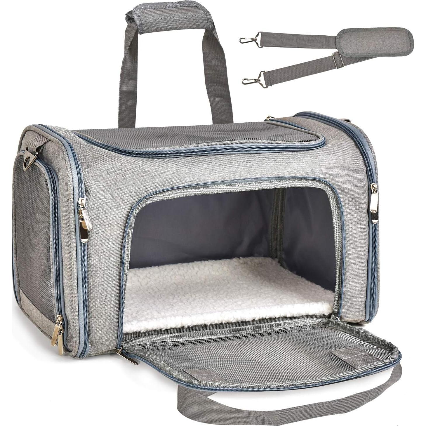 Transportadora de Mascotas Henkelion Gris 43.2x27.9x27.9cm