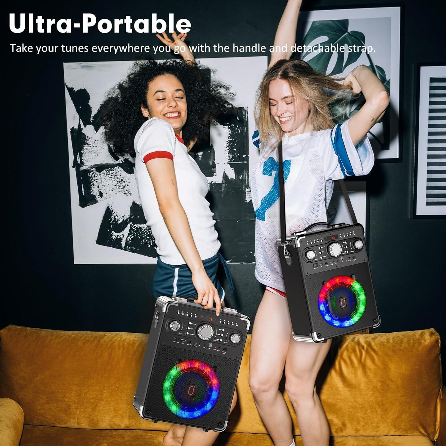 Karaoke Bluetooth JAUYXIAN S8-T con 3 Micrófonos Inalámbricos