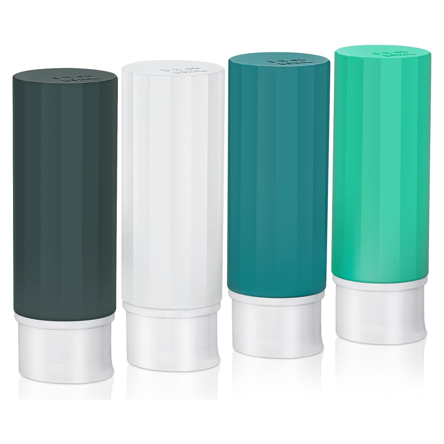 Botellas de Viaje Yolaist 4 Piezas 100ml Silicona A Prueba de Fugas