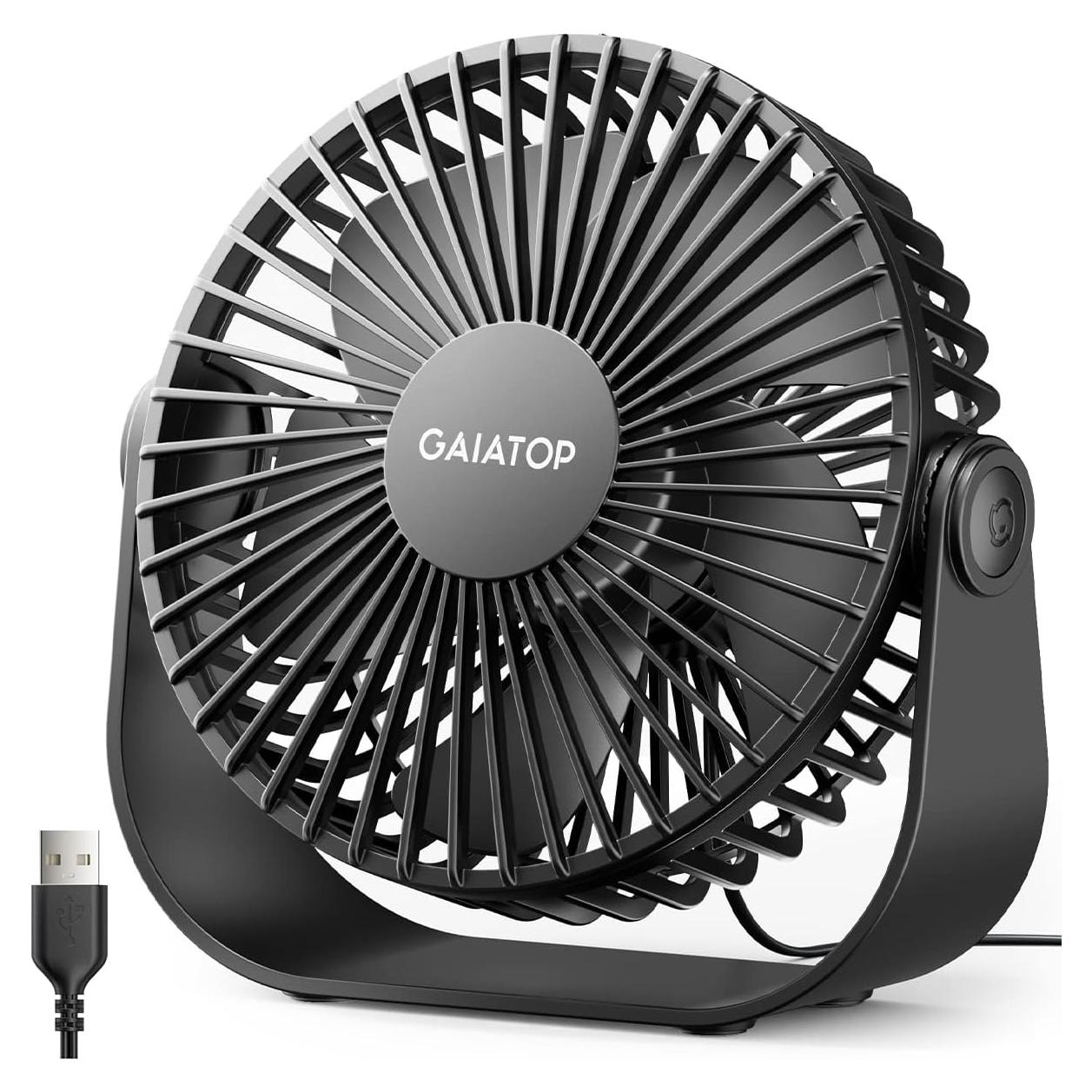 Ventilador de Escritorio Gaiatop TF55B USB 3 Velocidades 14 cm