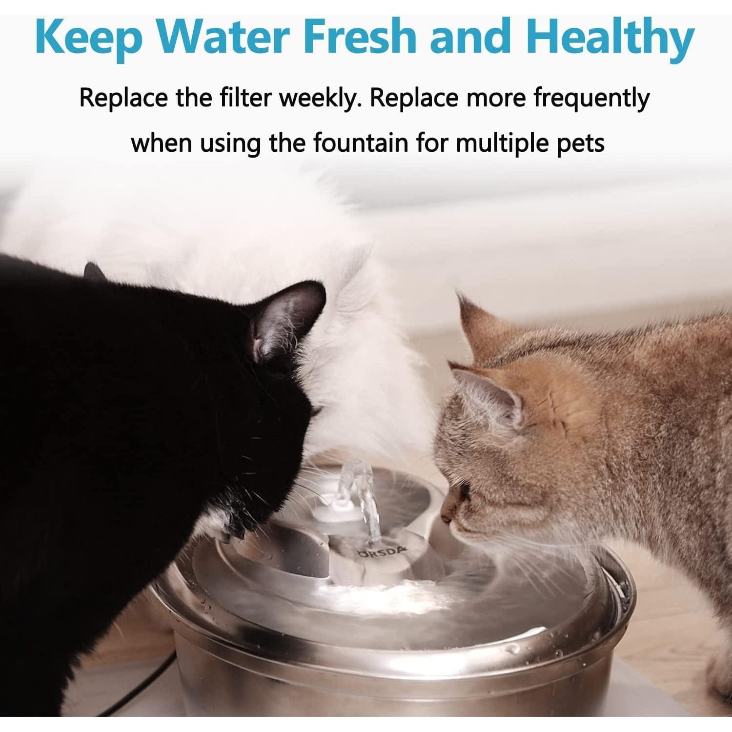 Filtros de Agua para Gatos ORSDA D30 - Paquete de 6 Filtros 2L