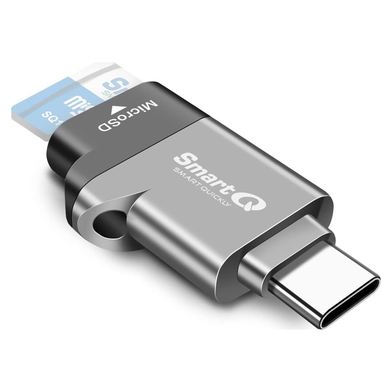 Lector de Tarjetas MicroSD SmartQ C356 USB 3.0 Tipo-C Gris
