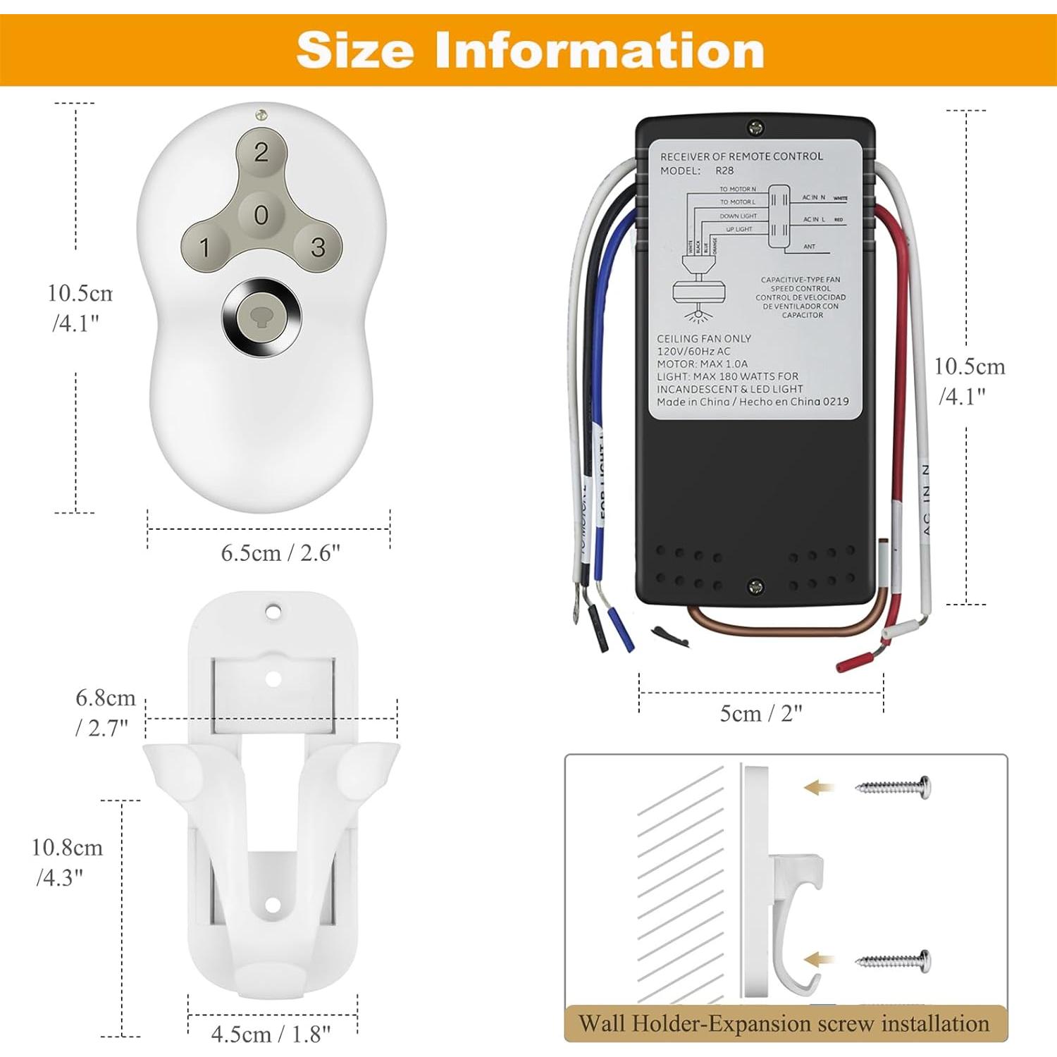 Control Remoto Universal para Ventilador de Techo Breeze Bay RC-5T