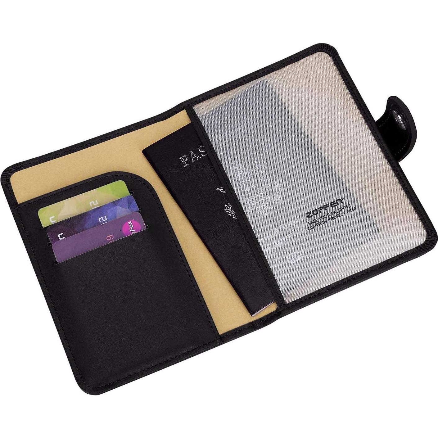 Funda de Pasaporte Zoppen con Bloqueo RFID - Negro