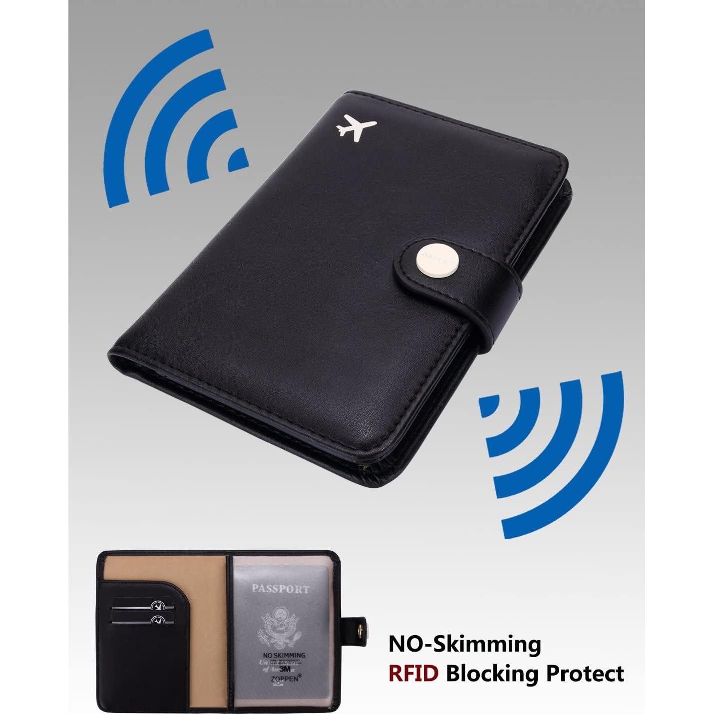 Funda de Pasaporte Zoppen con Bloqueo RFID - Negro
