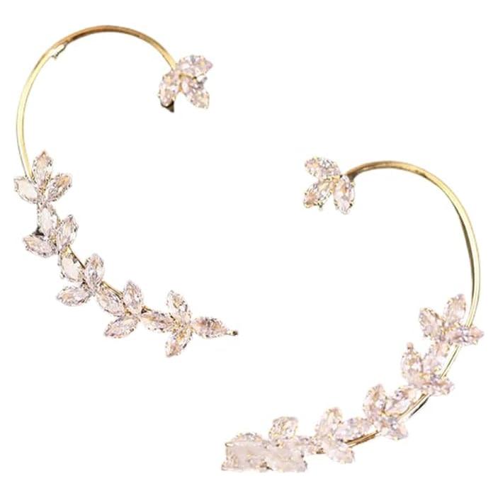 Pendientes Clip de Oreja Dorados Sin Perforar 2PCS