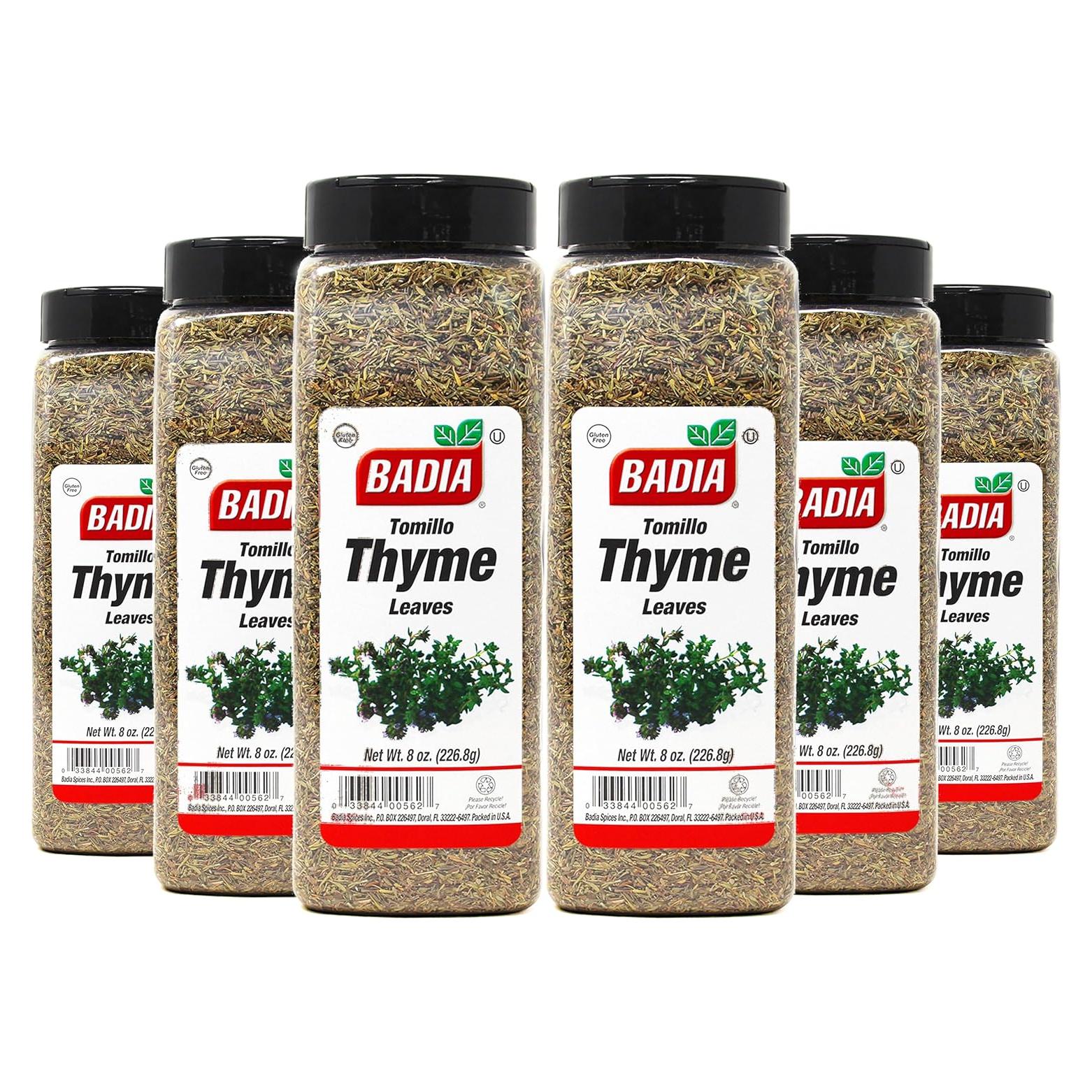 Hojas de Tomillo Secas Badia 227g - Paquete de 6