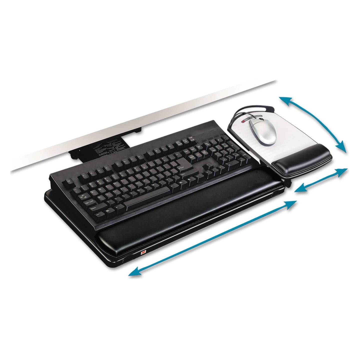 Bandeja de Teclado 3M AKT80LE Ajustable con Reposamuñecas de Gel