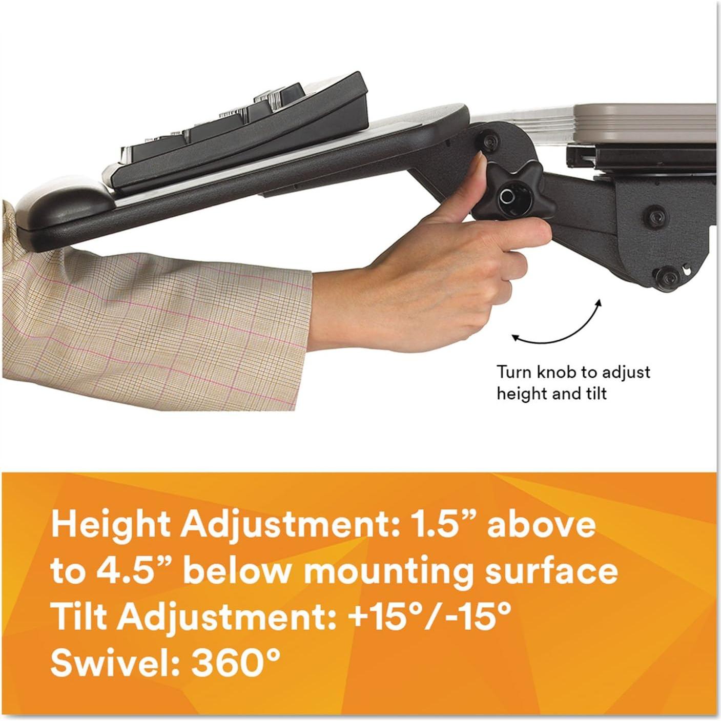 Bandeja de Teclado 3M AKT80LE Ajustable con Reposamuñecas de Gel