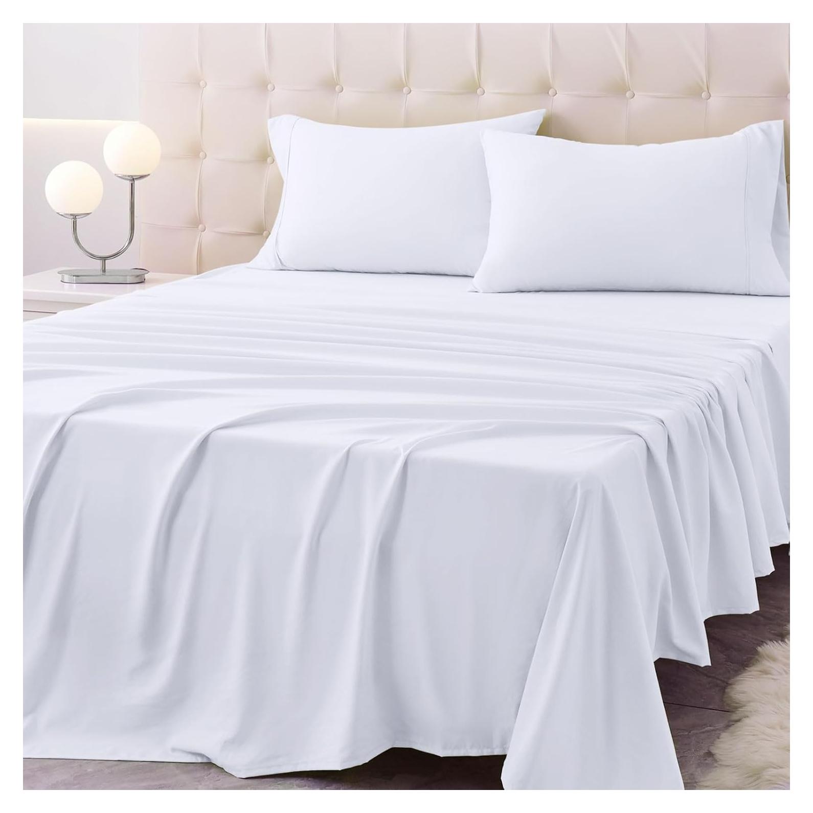 Juego de Sábanas Individual Homilay Microfibra 3 Piezas Blanco