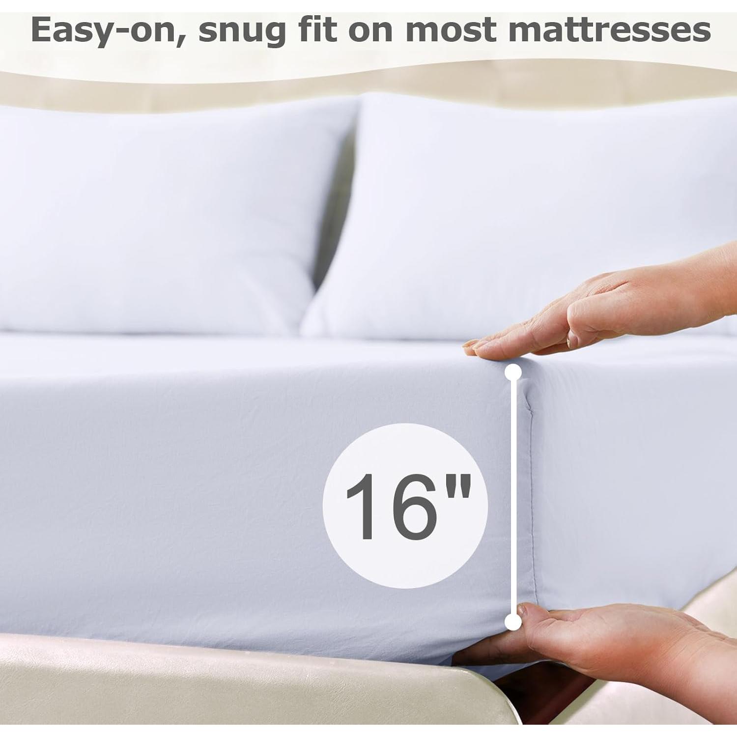 Juego de Sábanas Individual Homilay Microfibra 3 Piezas Blanco