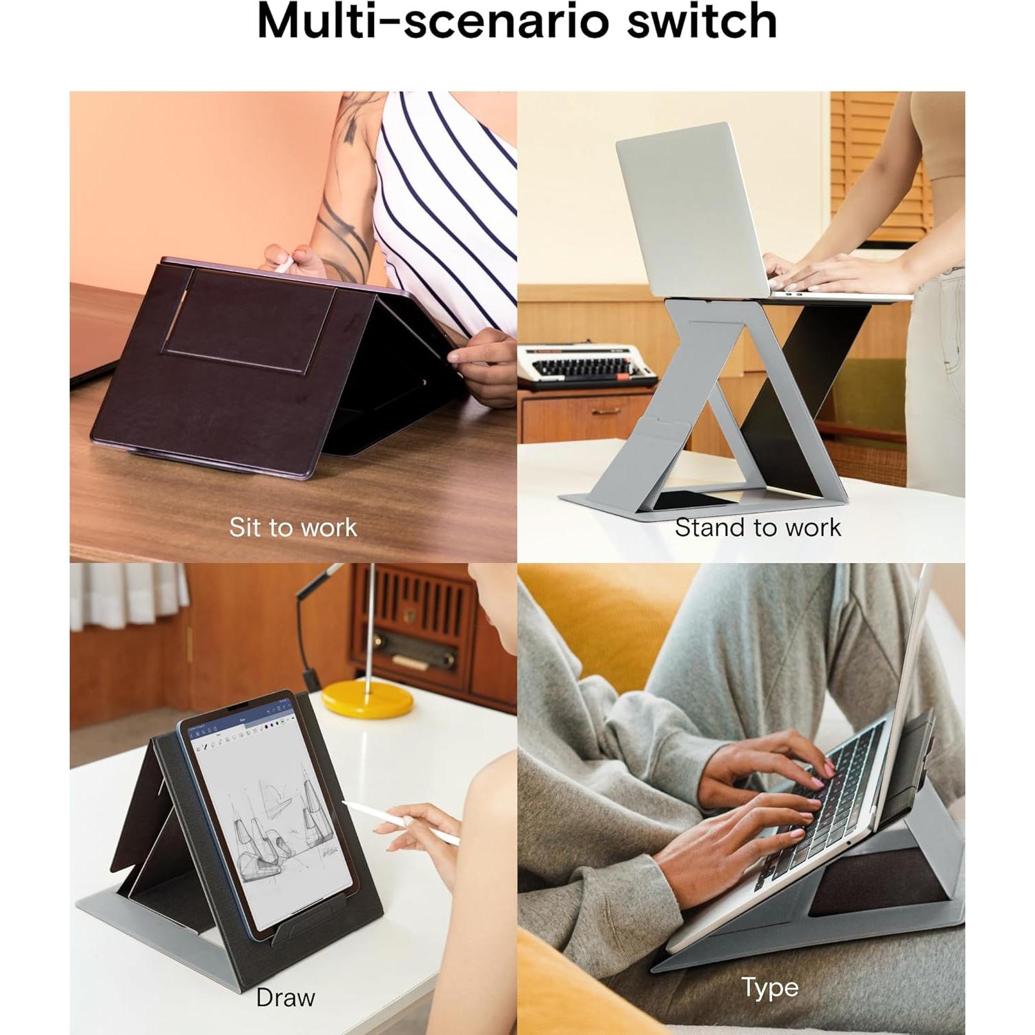 Soporte Plegable para Laptop MOFT Negro Ergonómico 31.5x27.4 cm