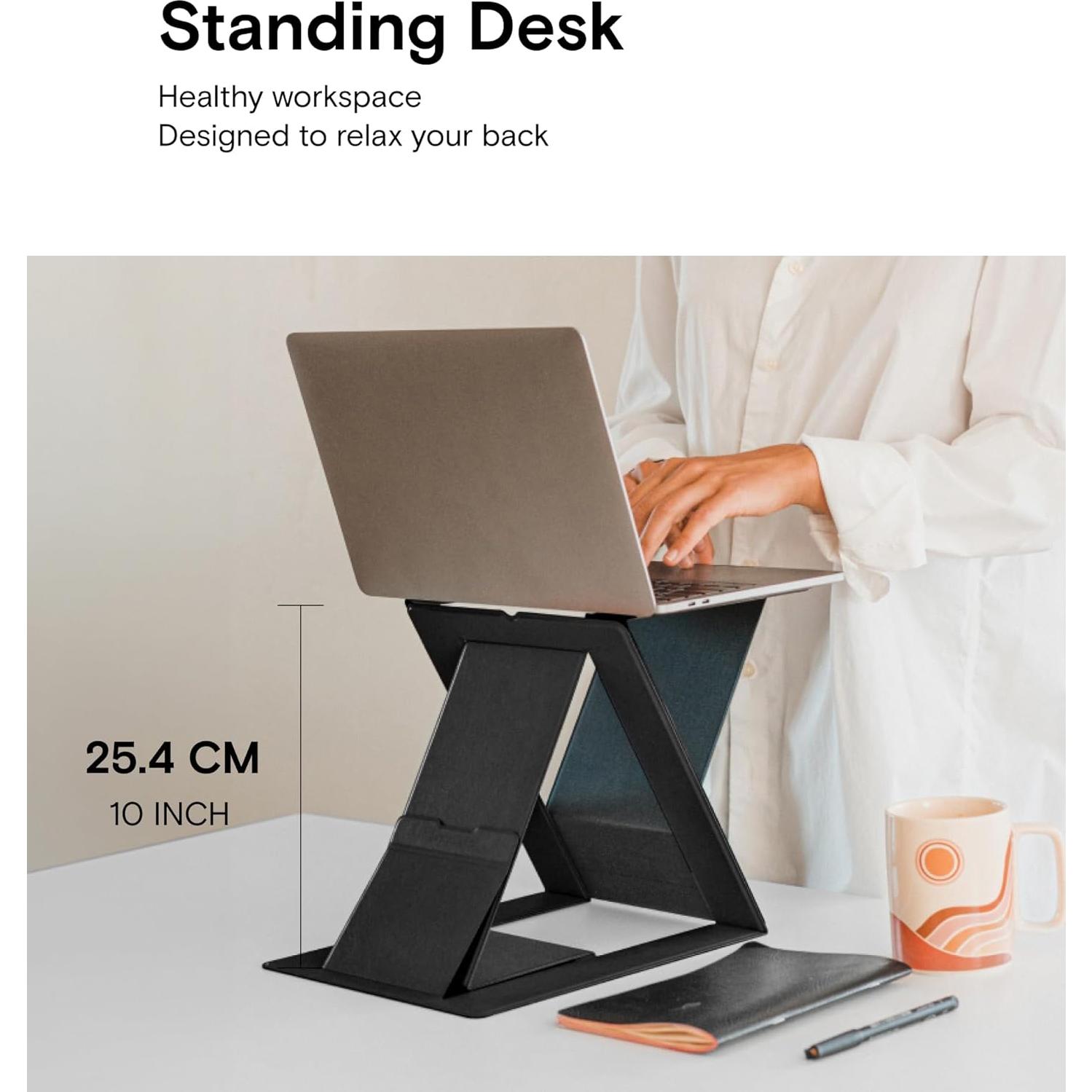 Soporte Plegable para Laptop MOFT Negro Ergonómico 31.5x27.4 cm