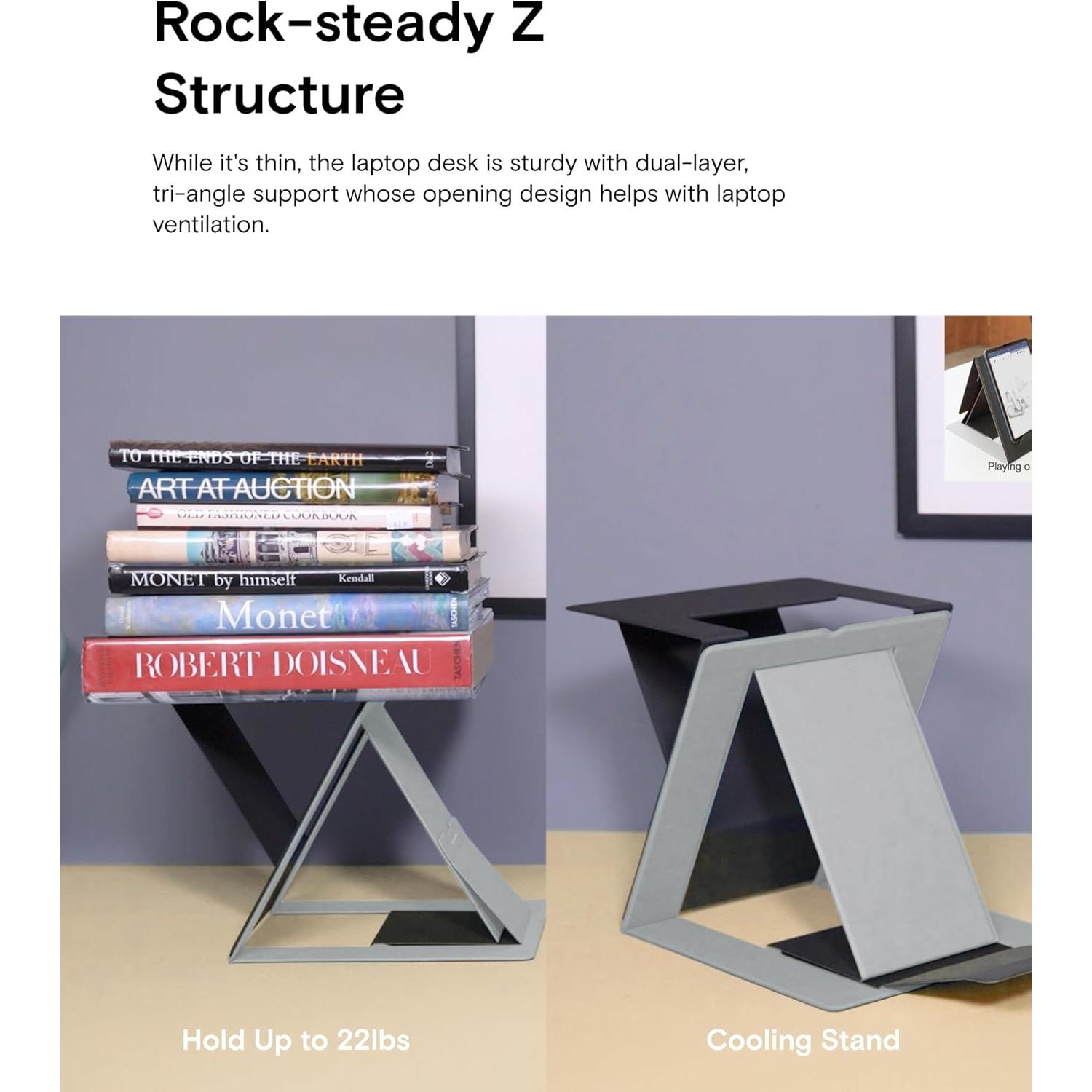 Soporte Plegable para Laptop MOFT Negro Ergonómico 31.5x27.4 cm