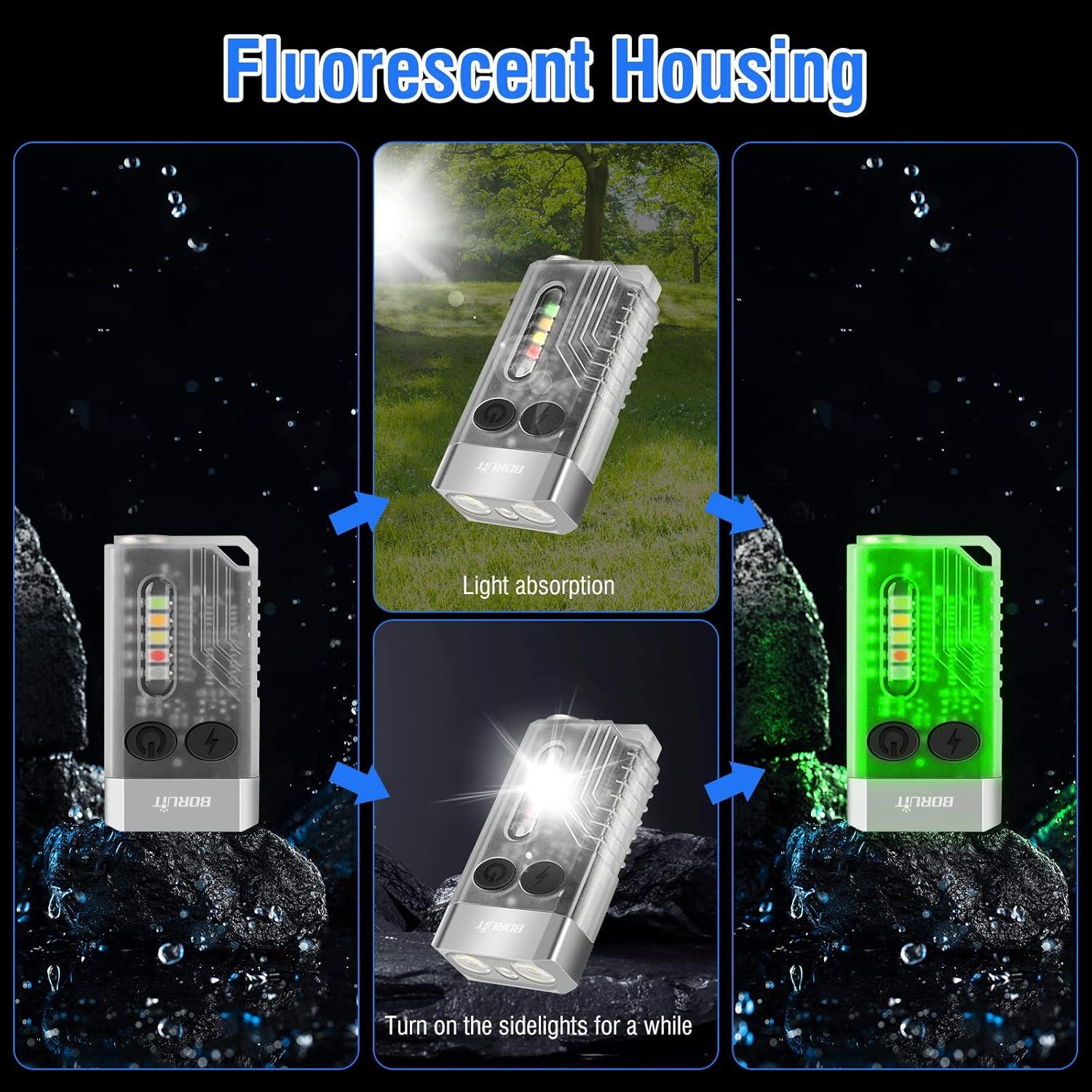 Linterna Boruit V10 Compacta UV 365nm Recargable USB C 1000LM