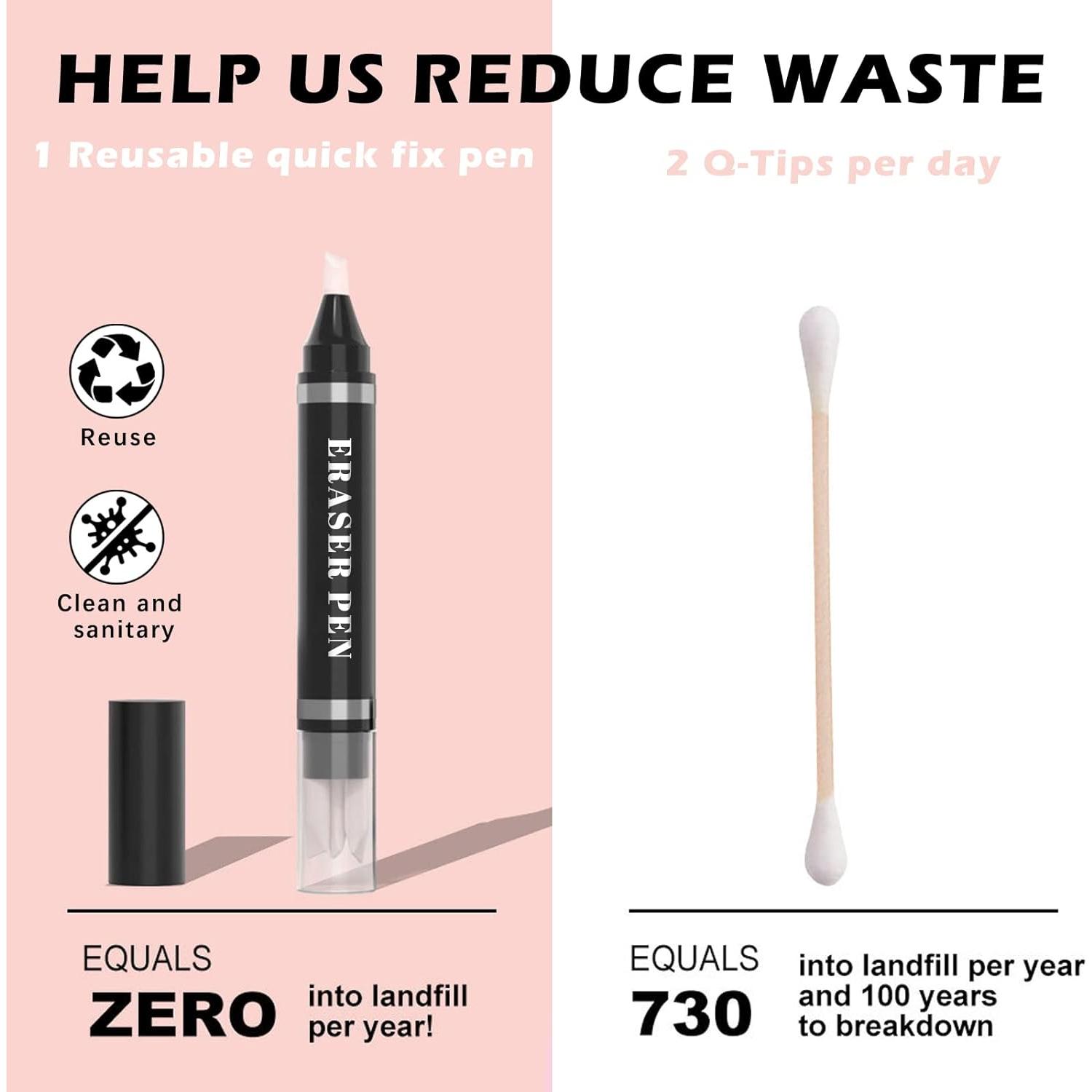 2 Pcs Bolígrafos Removedores de Maquillaje Reutilizables