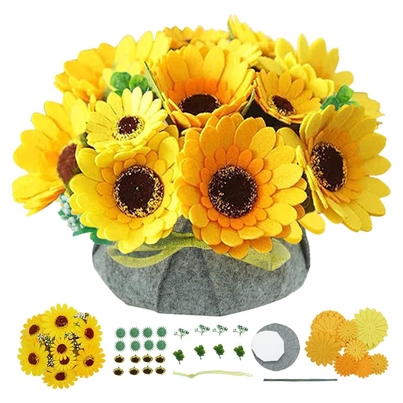 Kit de Artesanía de Flores de Fieltro BAZIMA ALICE - Girasol