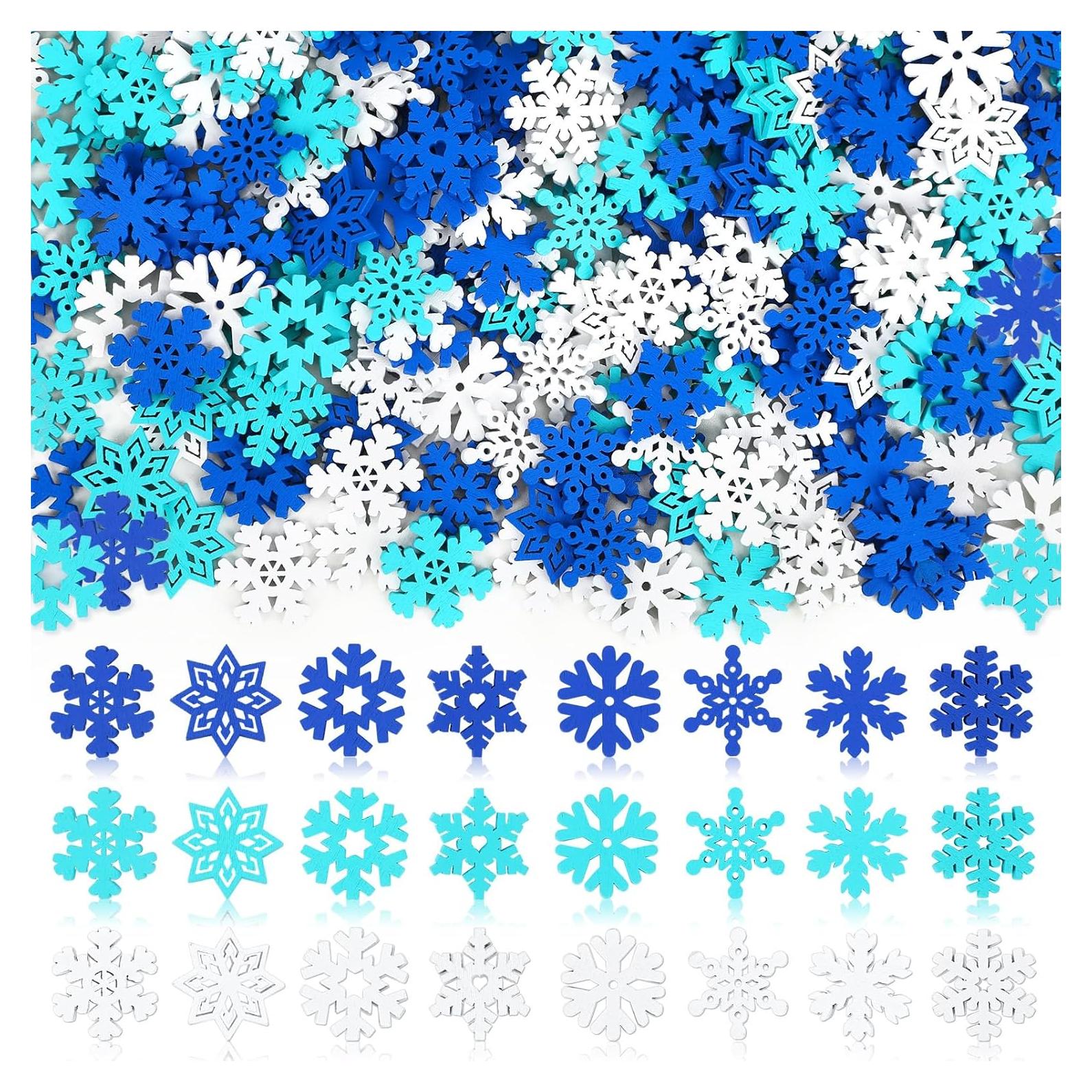 Botones de Madera Copo de Nieve 260 Piezas JUNEBRUSHS DIY