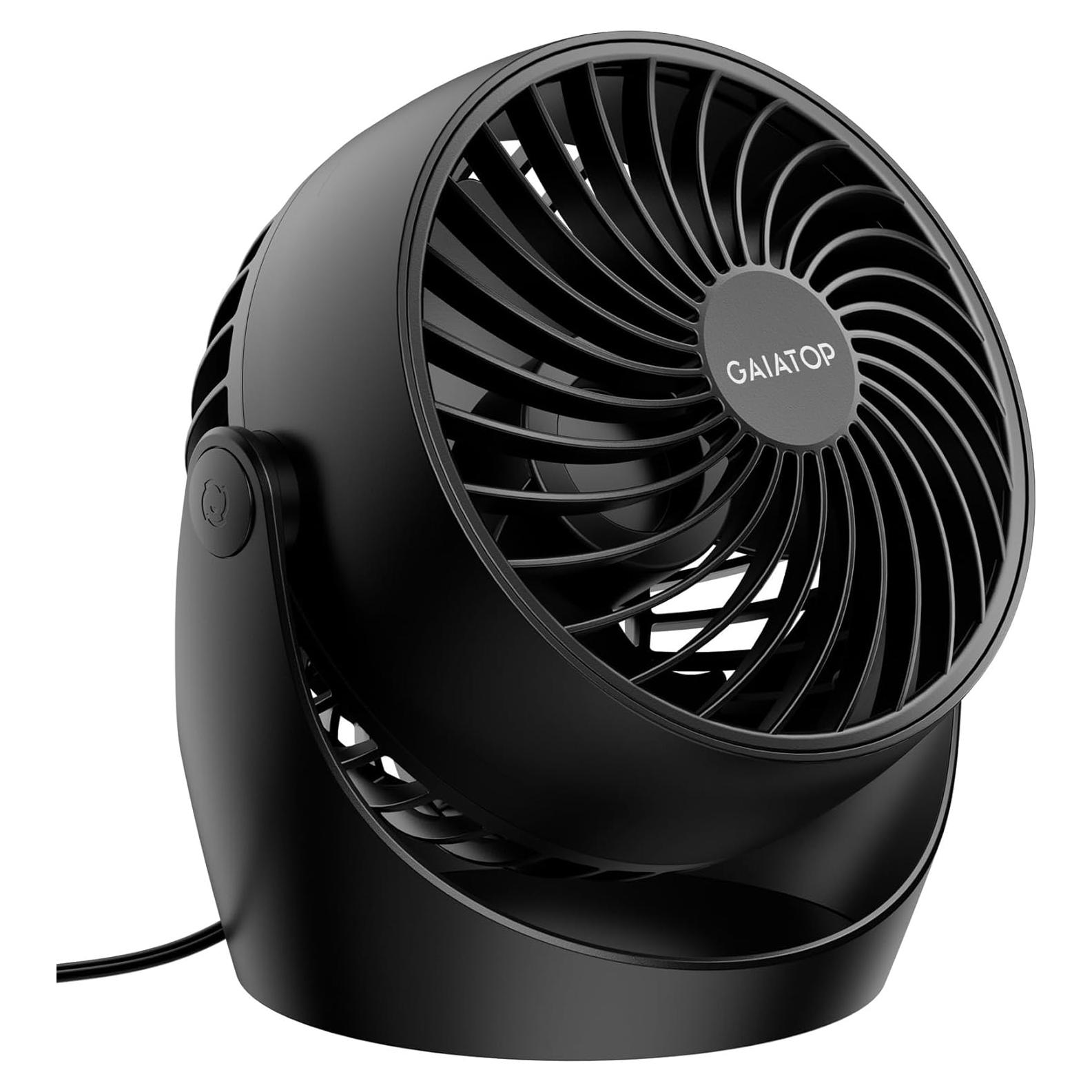 Ventilador de Mesa Gaiatop AF-01, 3 Velocidades, Negro