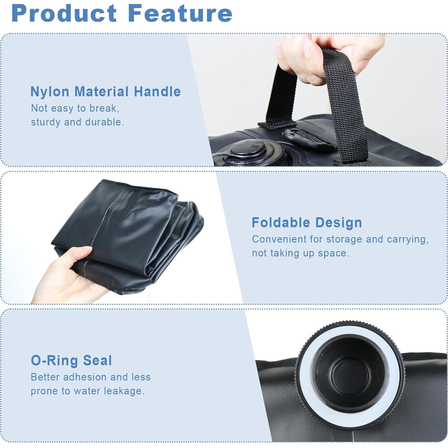 Juego de bolsas de peso para toldo Mrsenloi 10L Negro 39.9 kg