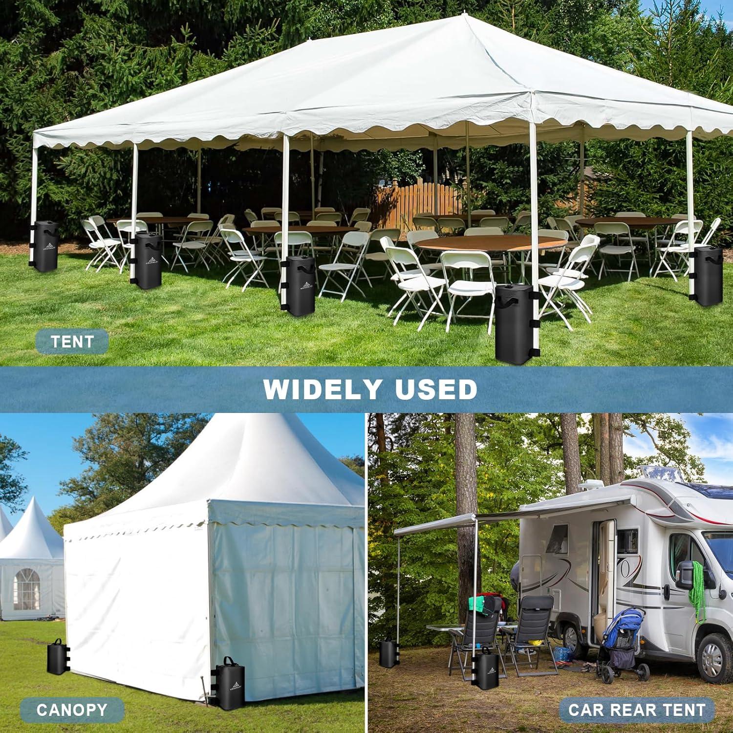 Juego de bolsas de peso para toldo Mrsenloi 10L Negro 39.9 kg