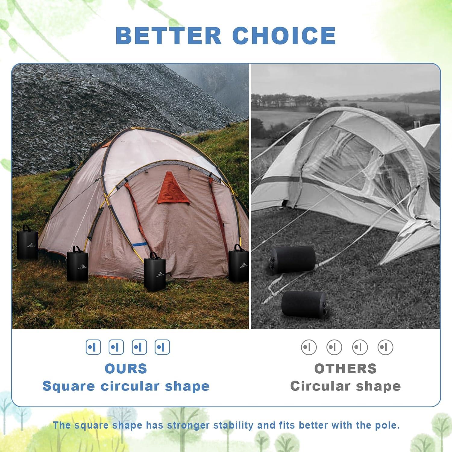 Juego de bolsas de peso para toldo Mrsenloi 10L Negro 39.9 kg