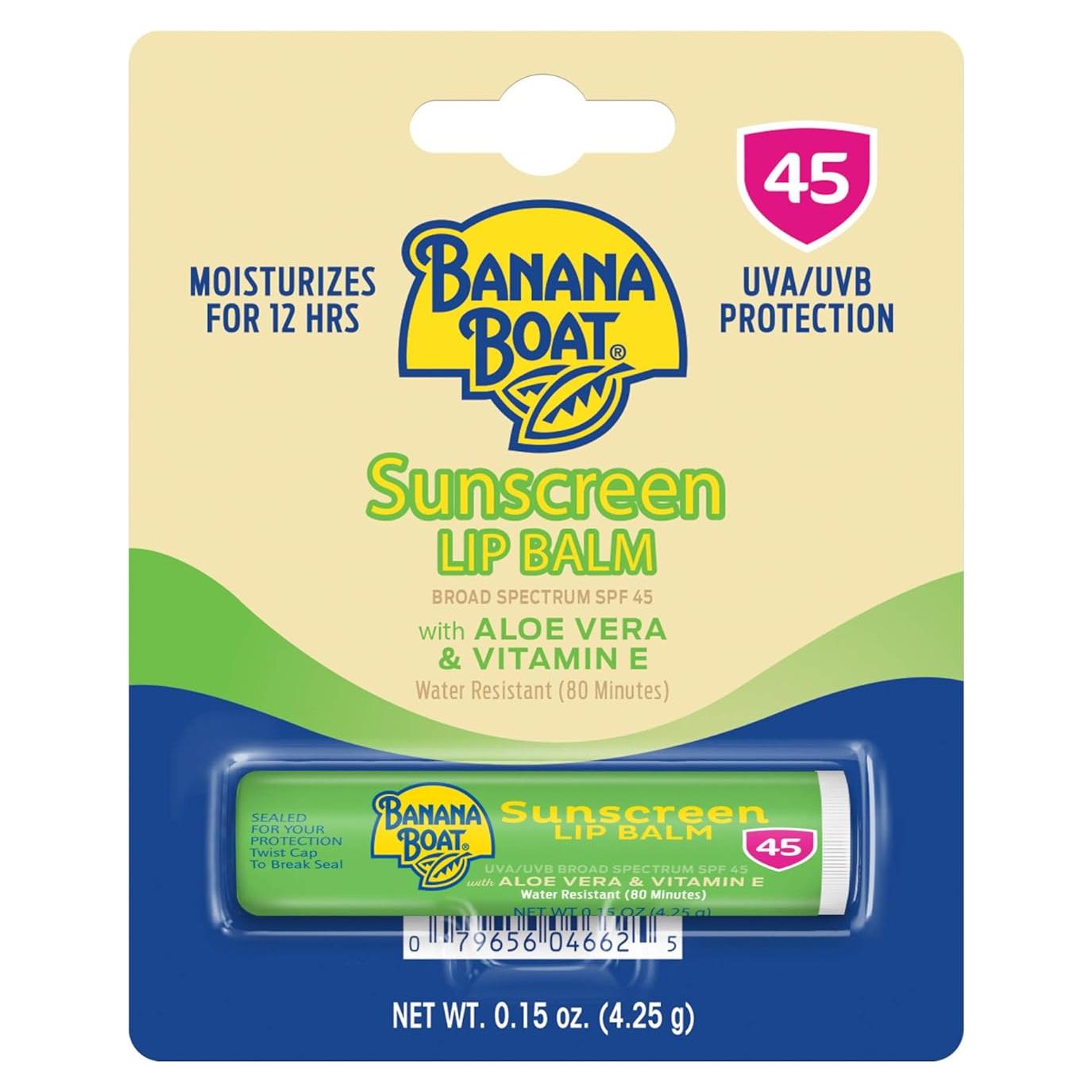 Bálsamo Labial Banana Boat SPF 45 con Aloe Vera 4.25g