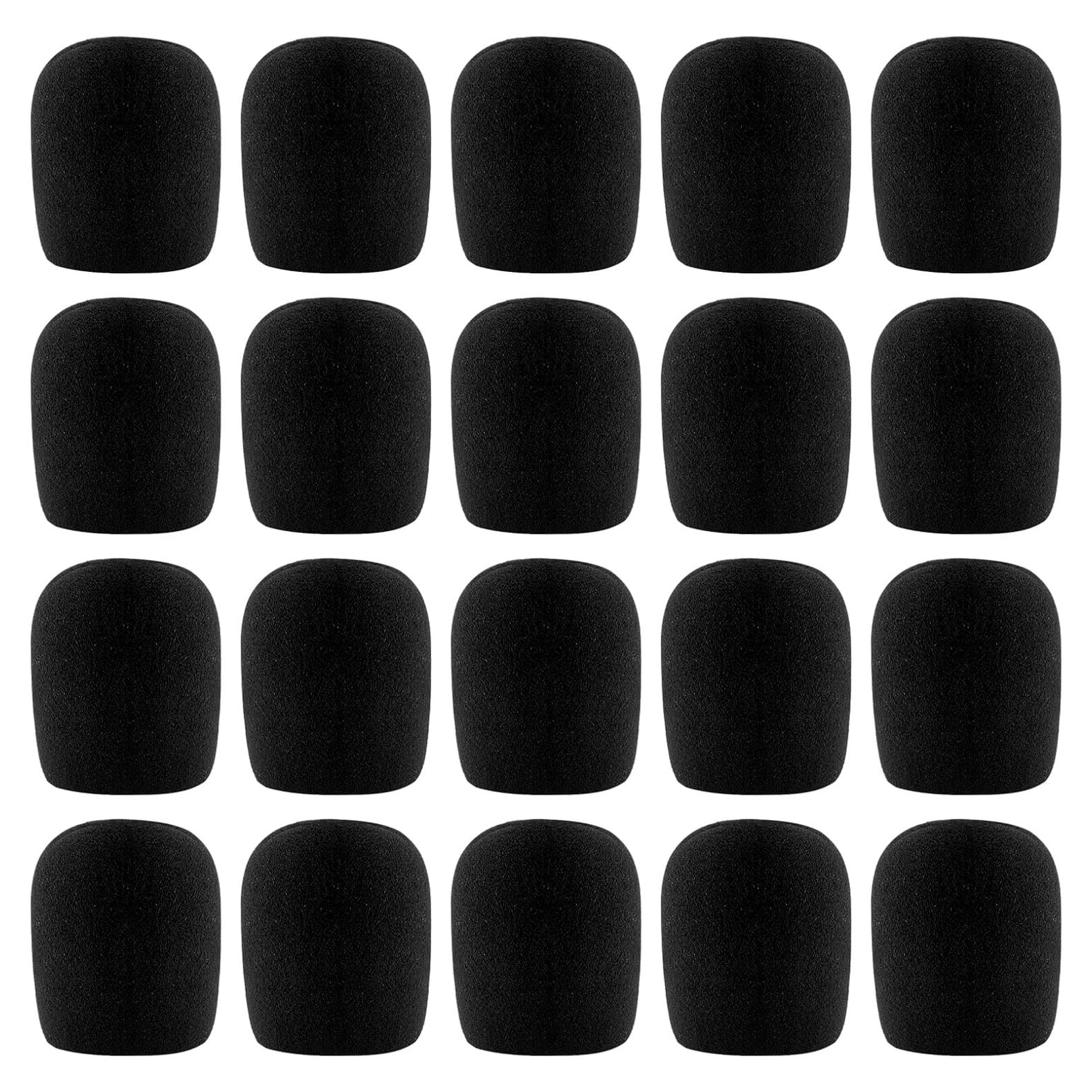 20 Cubiertas de Micrófono Espuma Bonsicoky - Negro