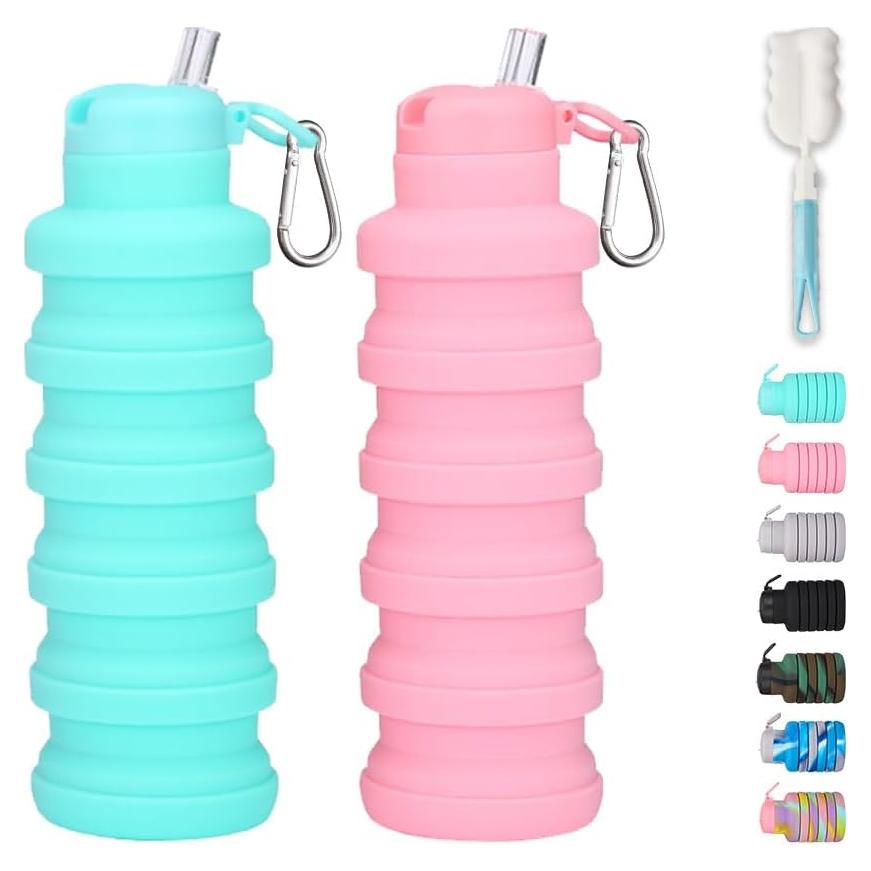 Botellas de Agua Plegables LIZADIN 500ml Silicona BPA Free