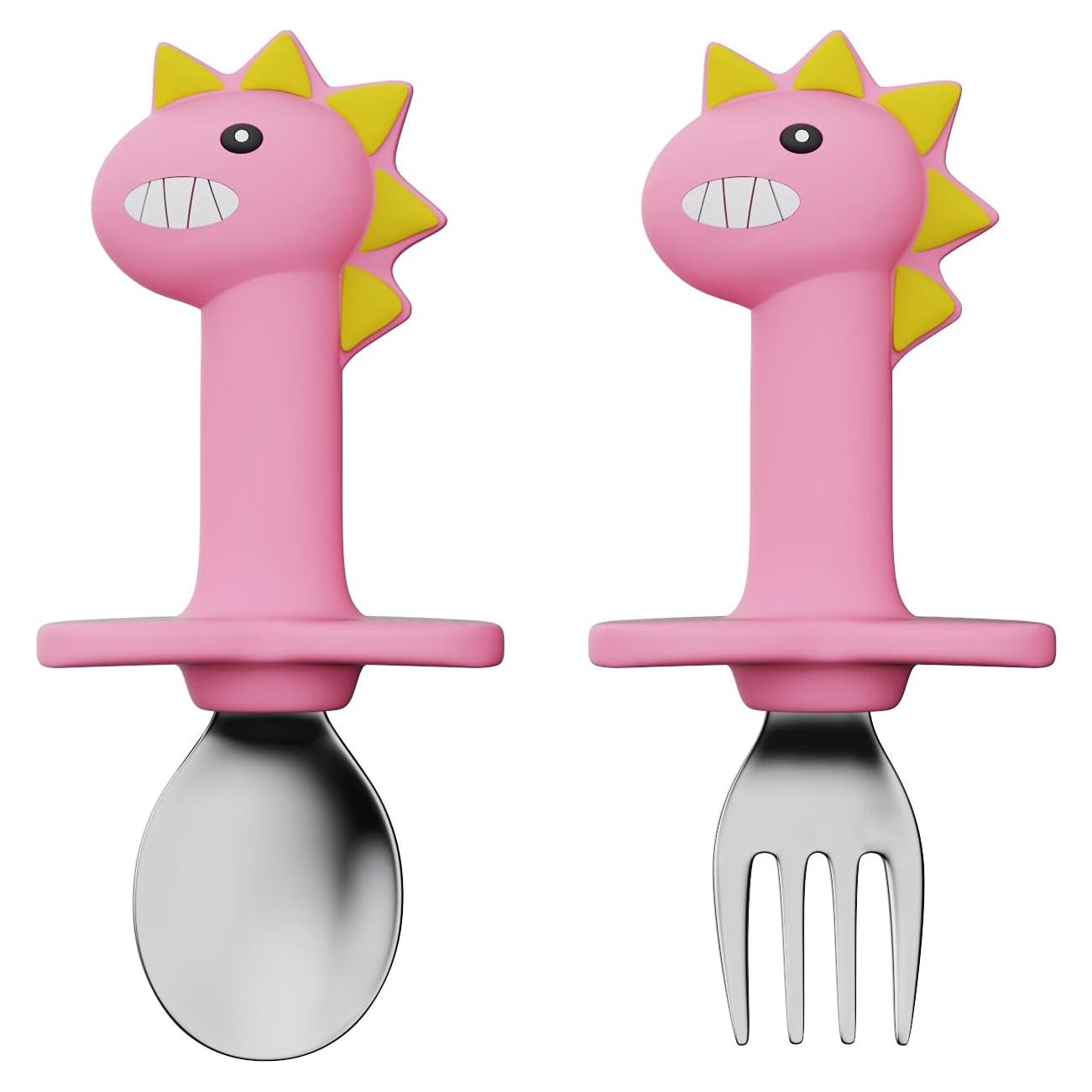 Juego de Cubiertos para Bebés SFCCMM Silicona Acero Inoxidable