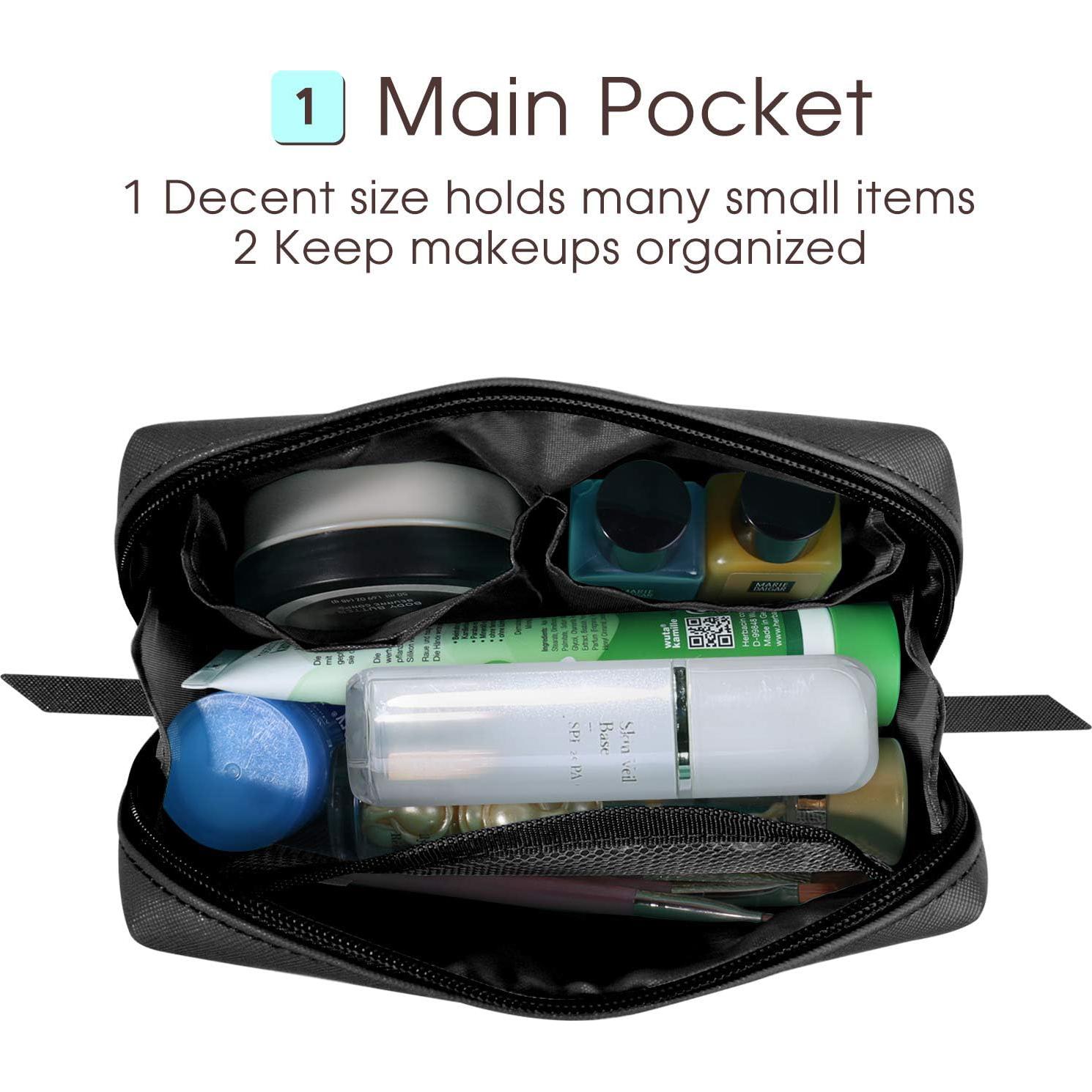 Bolsa de Maquillaje Pequeña Narwey Negra con Compartimentos