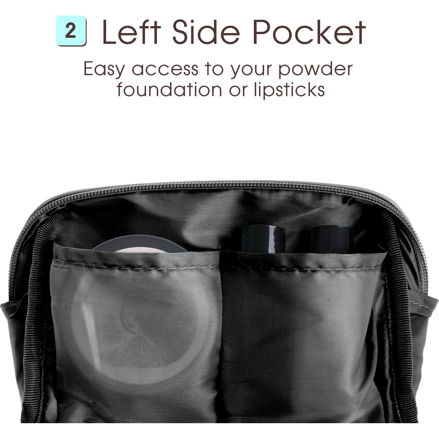 Bolsa de Maquillaje Pequeña Narwey Negra con Compartimentos