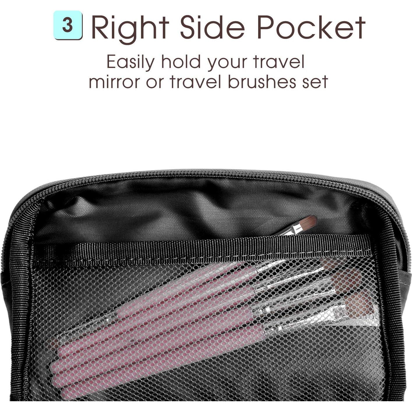 Bolsa de Maquillaje Pequeña Narwey Negra con Compartimentos