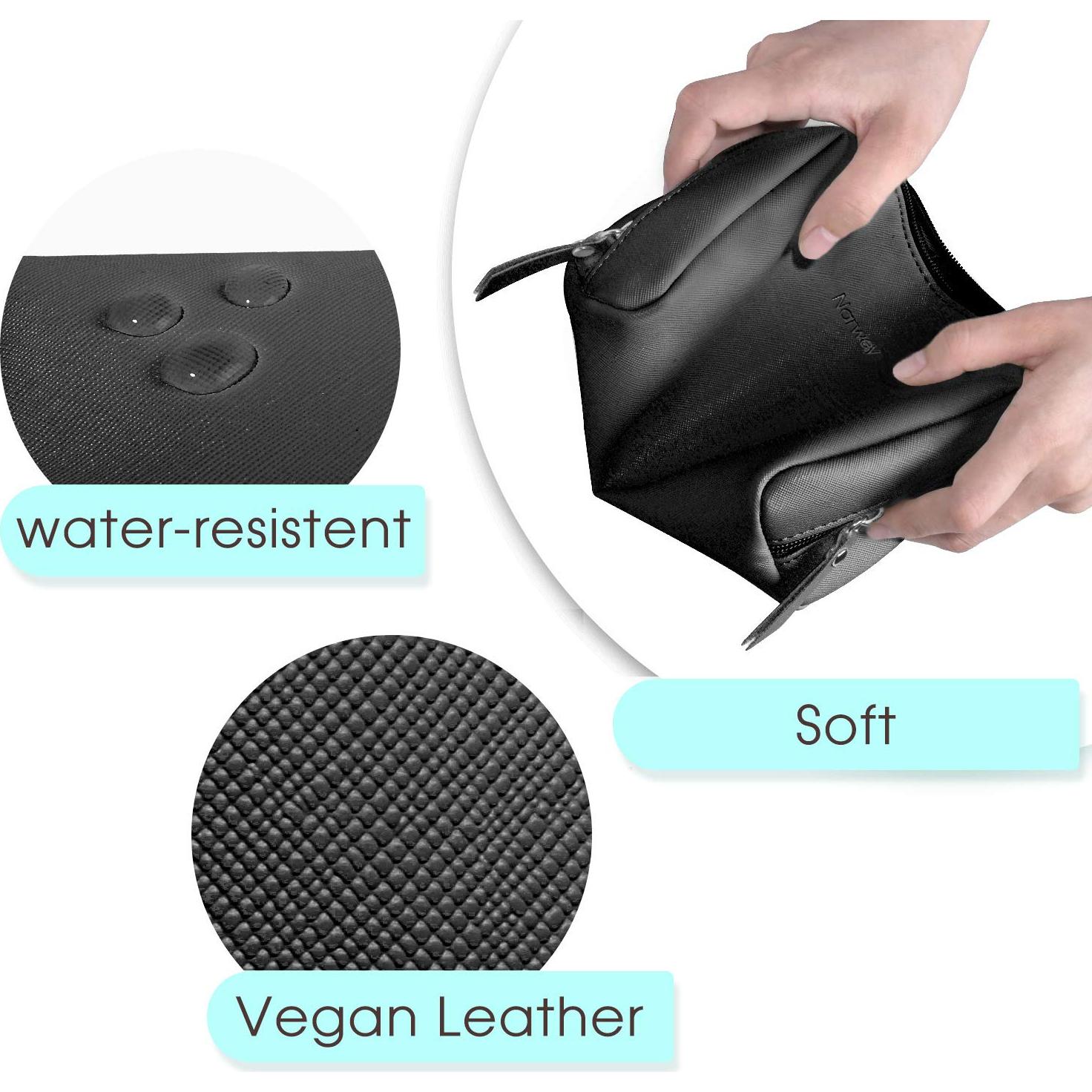 Bolsa de Maquillaje Pequeña Narwey Negra con Compartimentos